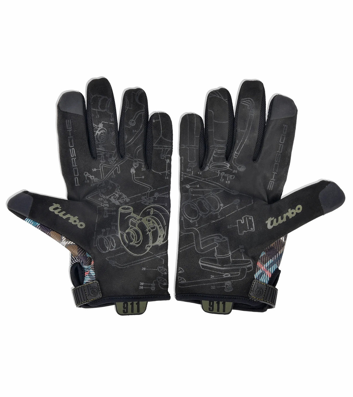 Porsche Assembly Gloves in Dress Mackenzie Green Tartan