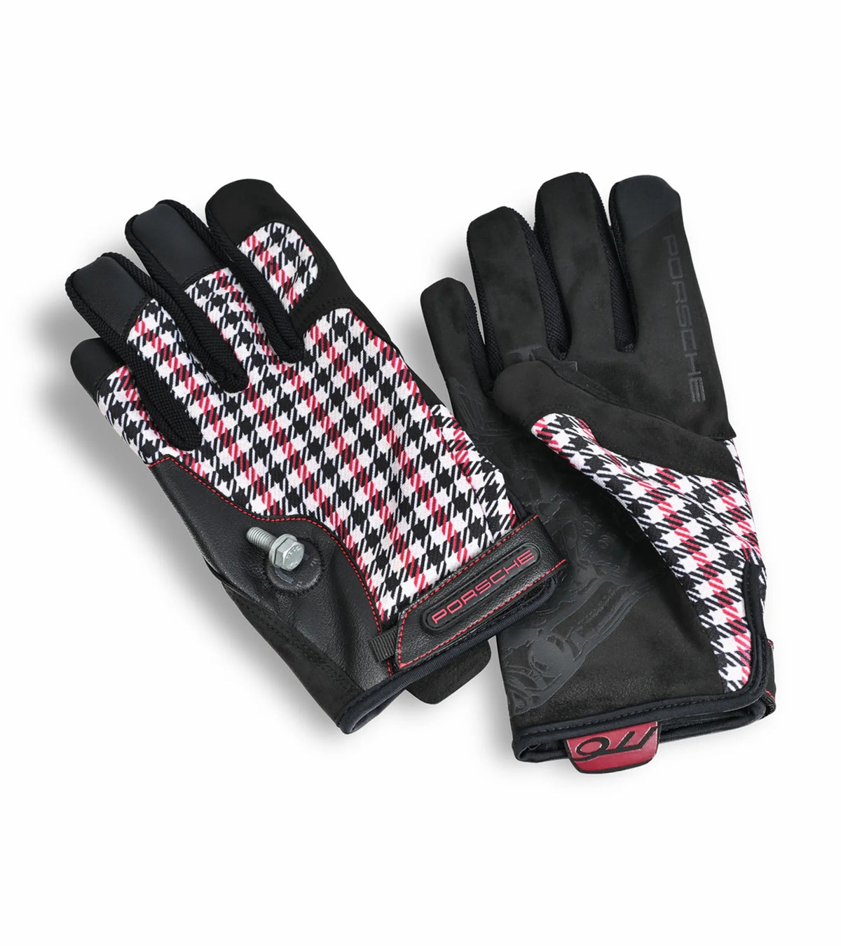 Porsche Classic Assembly Gloves in Red Pepita