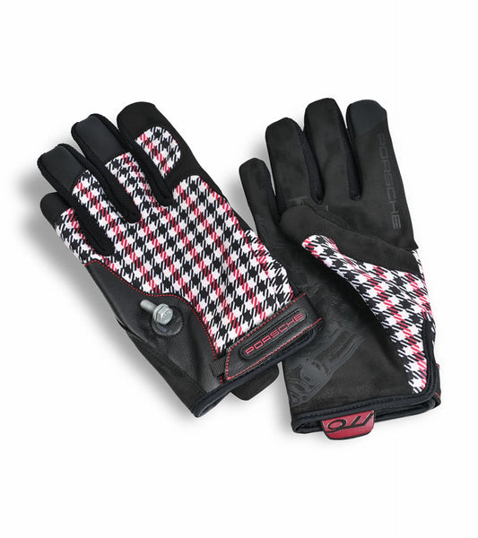 Porsche Classic Assembly Gloves in Red Pepita