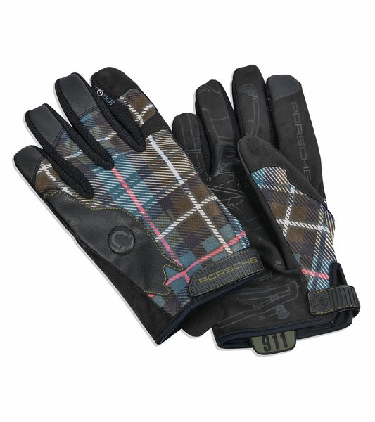 Porsche Assembly Gloves in Dress Mackenzie Green Tartan