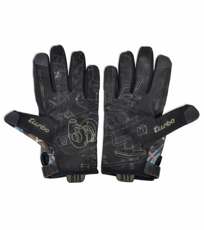 Porsche Assembly Gloves in Dress Mackenzie Green Tartan
