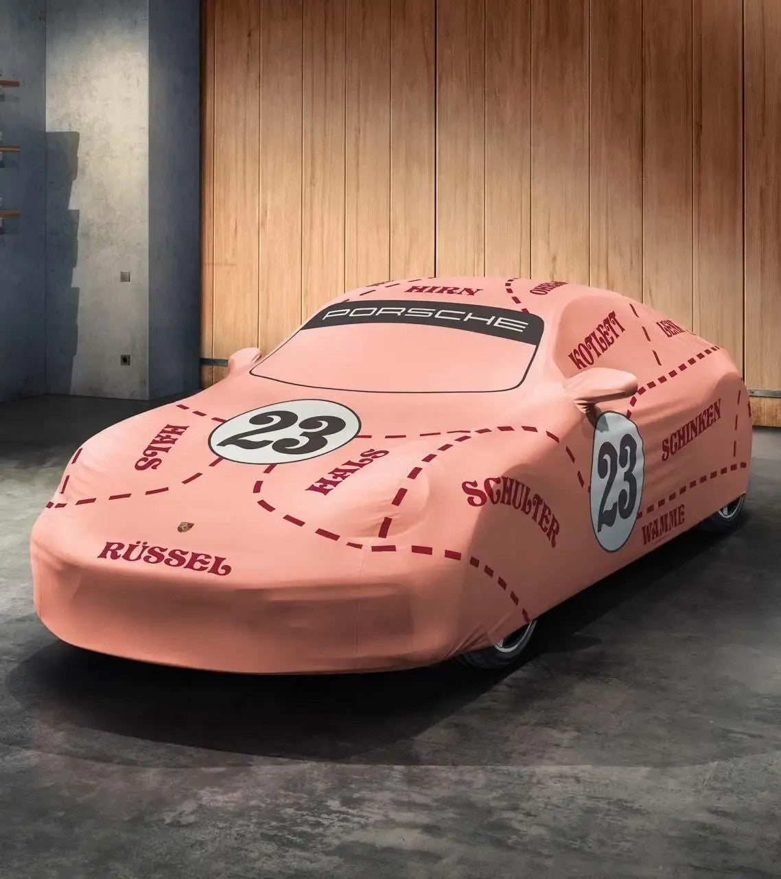 Porsche Indoor Car Cover with "Pink Pig" Design for 911 (992 Turbo)