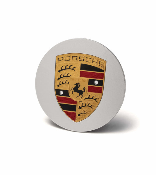 Porsche Wheel Hub Covers with Colored Porsche Crest