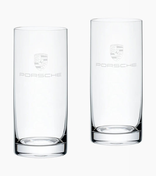 Set of 2 highball glasses with crest | Essential